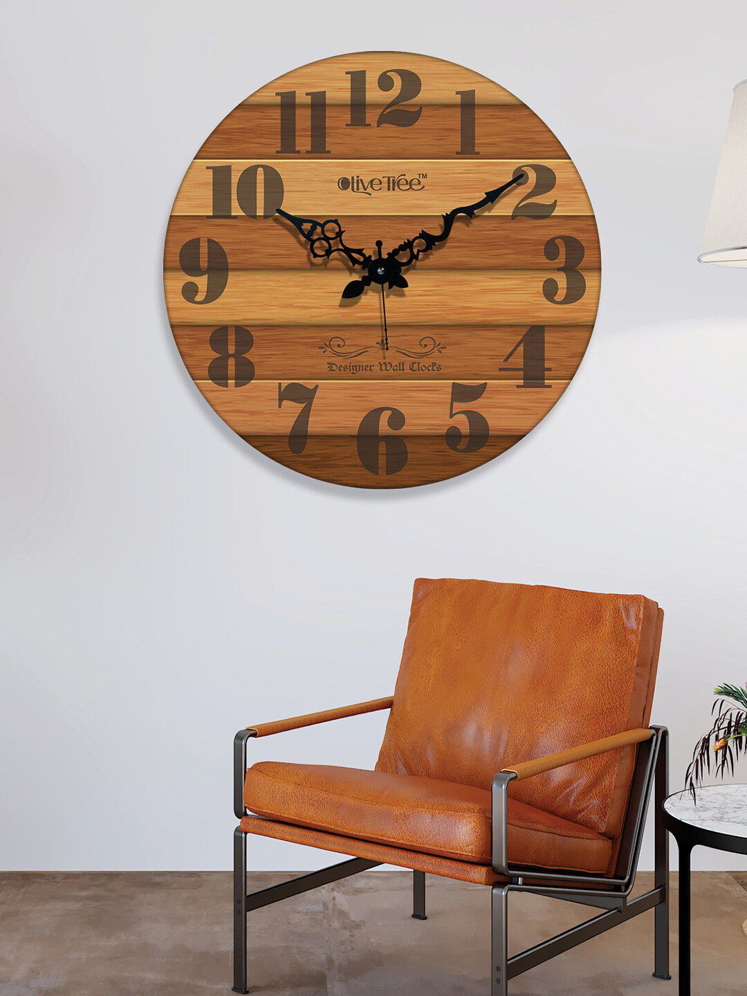 OLIVE TREE Brown Printed Analogue Contemporary Wall Clock-picture-47