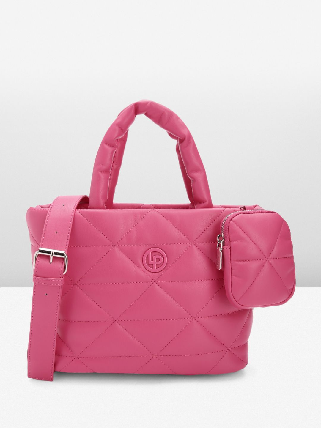 Lino Perros Fuchsia Structured Quilted Handheld Bag-picture-22