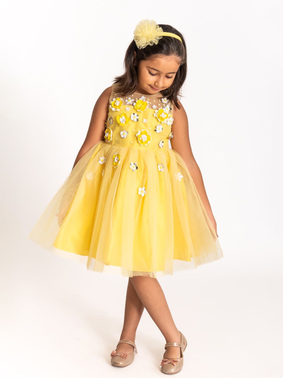 A Little Fable Girls Corsage Detail Fit & Flare Dress-picture-26