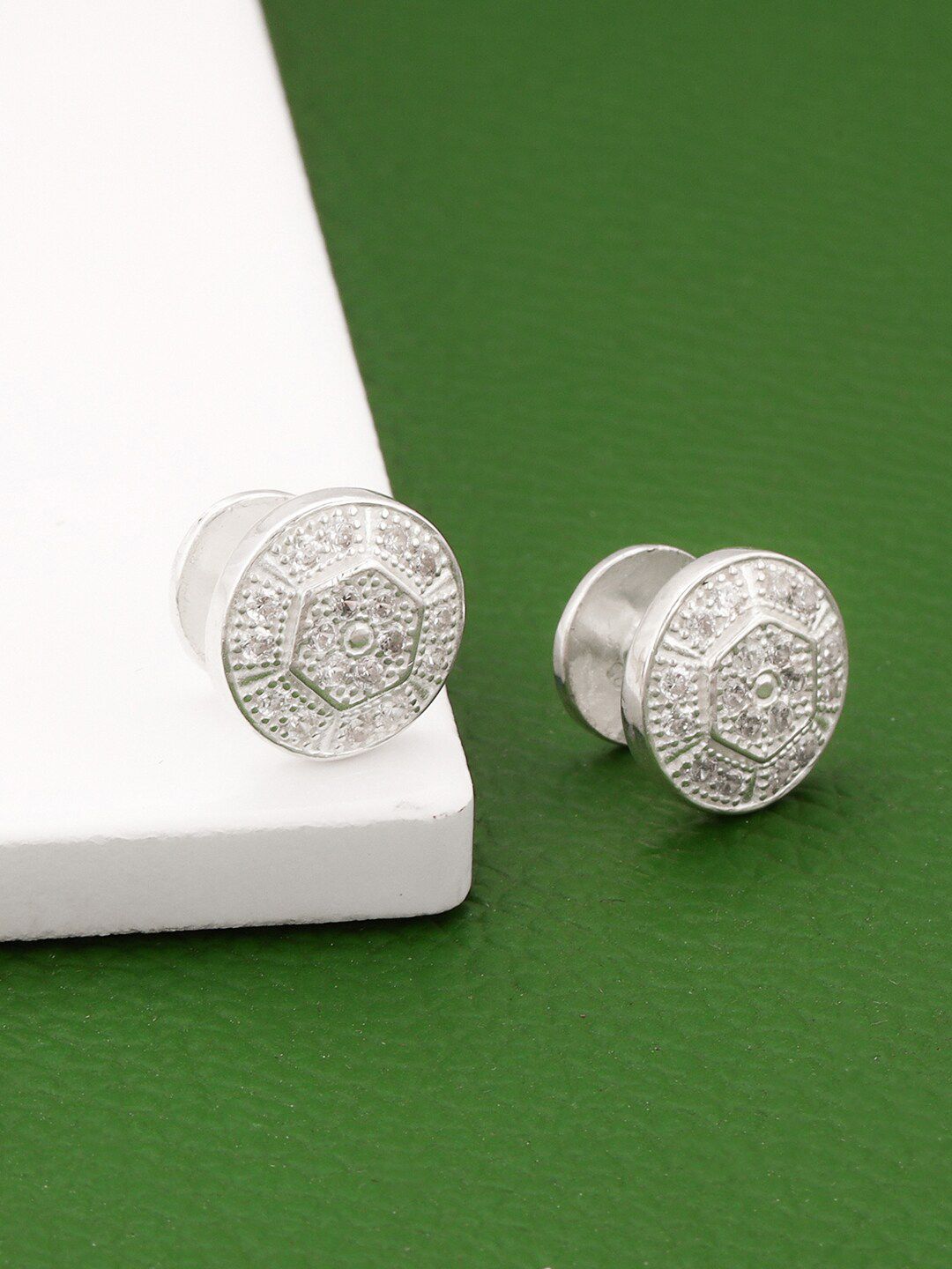 GIVA Rhodium-Plated 925Sterling Silver Cufflink-image-27