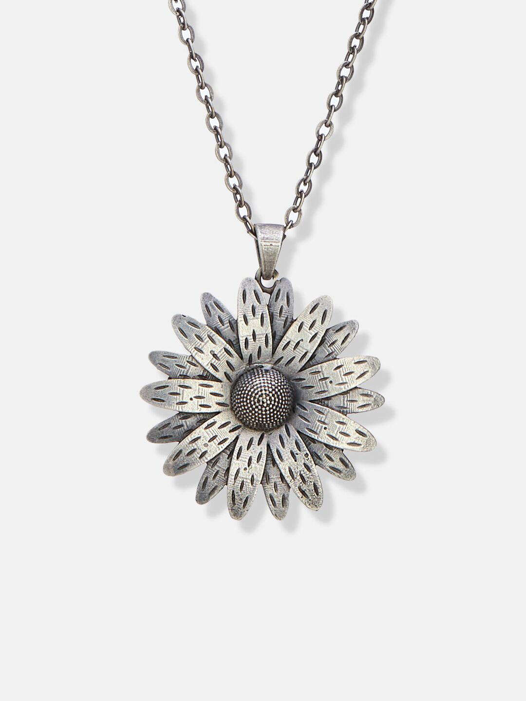 ATIBELLE Silver Plated German Floral Shaped Pendant Chain