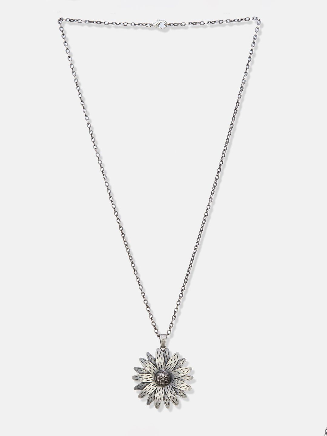 ATIBELLE Silver Plated German Floral Shaped Pendant Chain