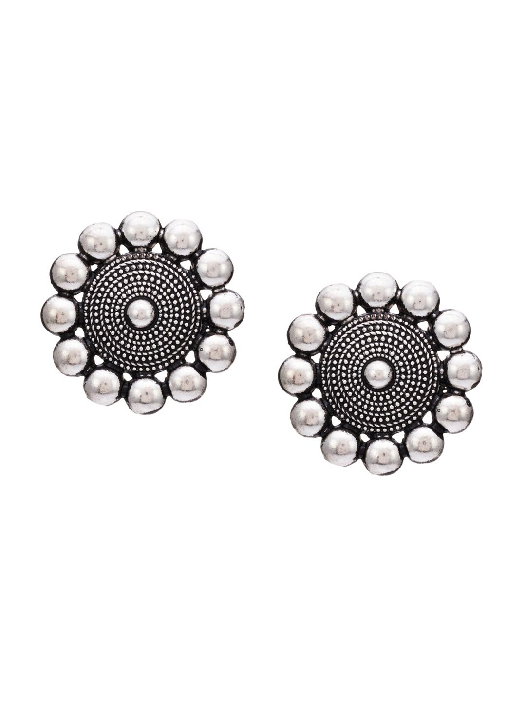ATIBELLE Set Of 2 Silver-plated Contemporary Stud Earrings