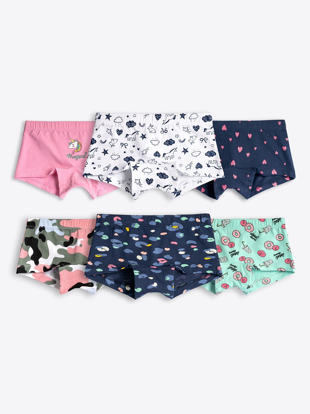 ariel Girls Pack of 6 Printed Boy Shorts Briefs-picture-15