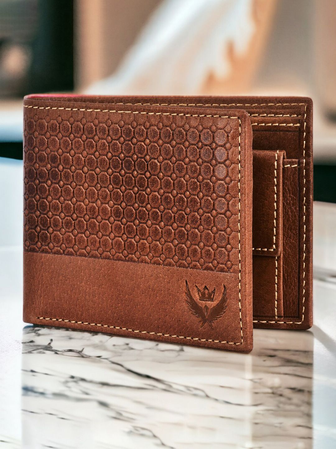 LORENZ Men Textured Leather RFID Two Fold Wallet-picture-12