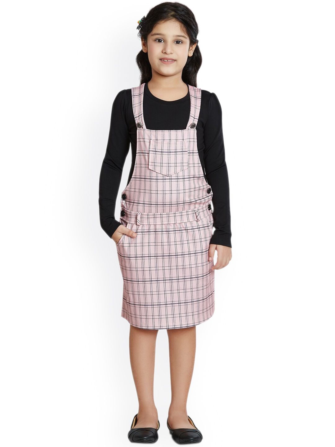 Peppermint Girls Checked Knee Length Dungaree-picture-58