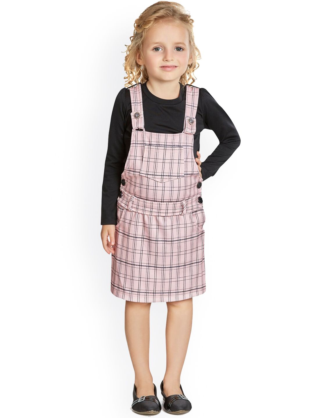 Peppermint Girls Checked Knee Length Dungaree-picture-44