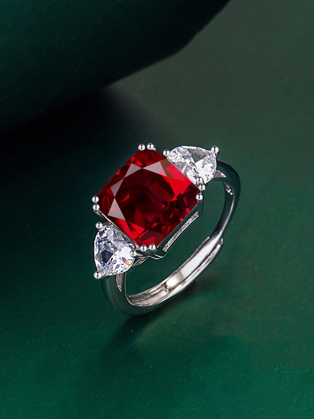 Designs & You Silver-Plated CZ-Studded Finger Ring-picture-17