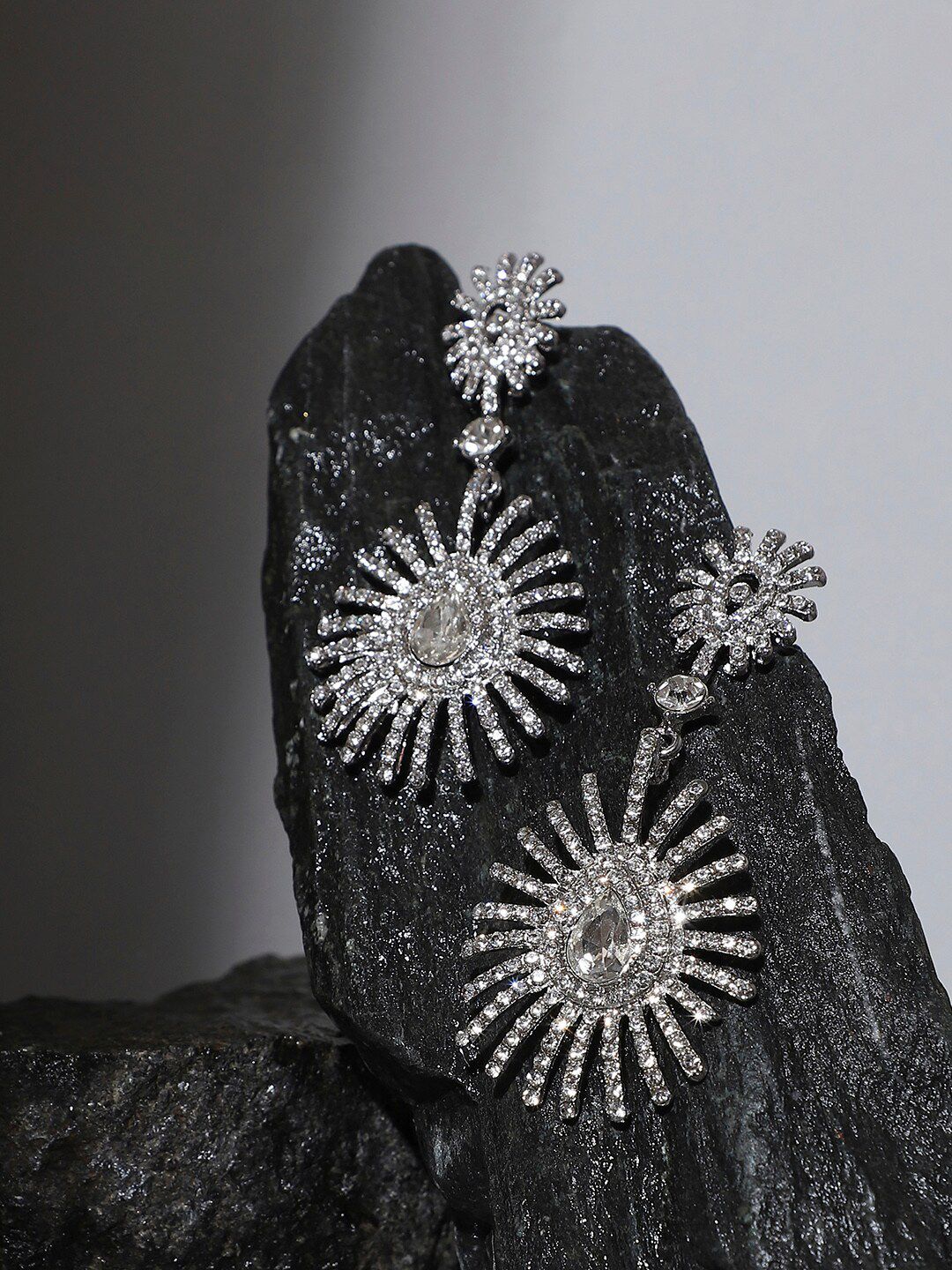 SOHI Silver-Plated Drop Earrings-image-5