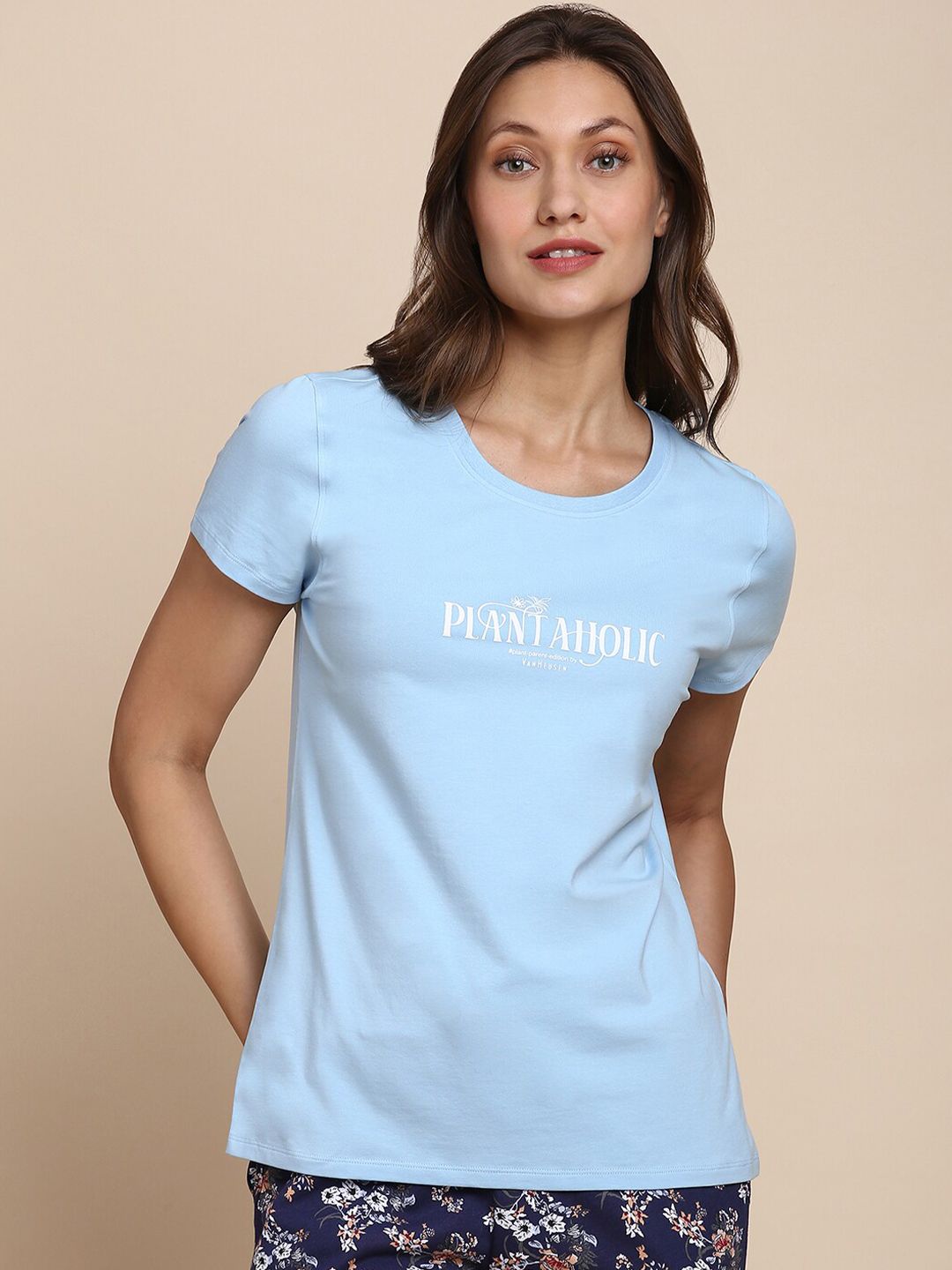 Van Heusen Typography Printed Cotton Lounge Tshirts-image-22