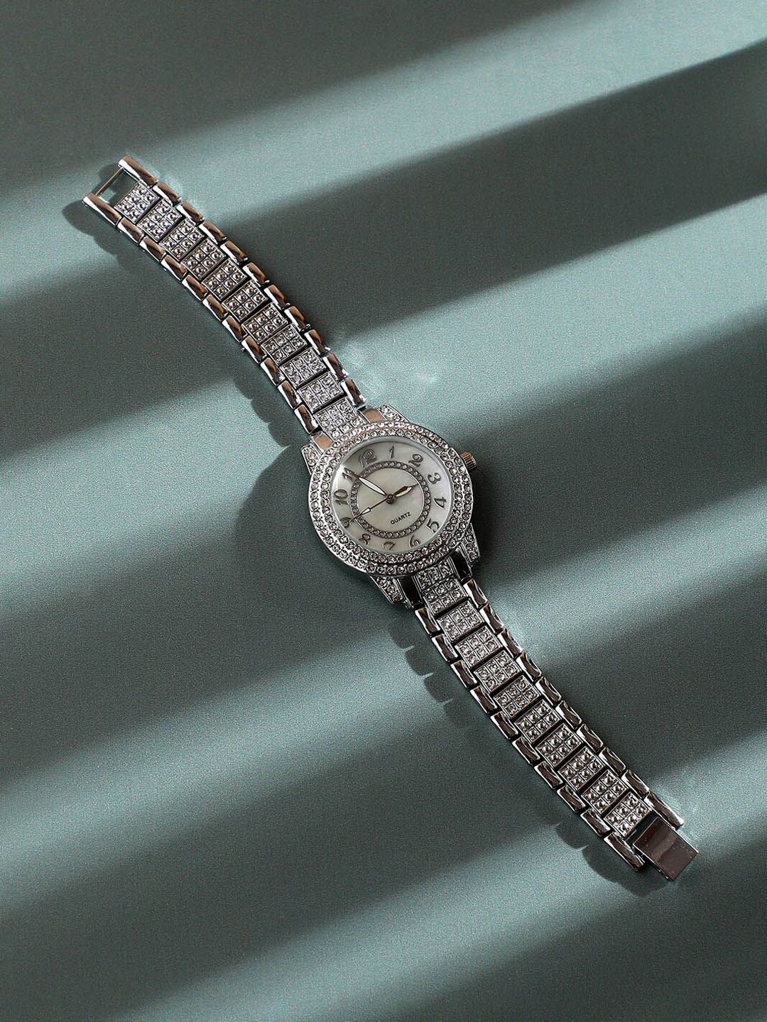 HAUTE SAUCE by Campus Sutra Women Embellished Stainless Steel Bracelet Style Straps Watch-picture-19