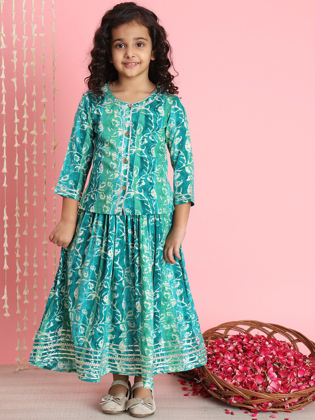 Readiprint Fashions Girls Printed Gotta Patti Ready to Wear Lehenga & Blouse-picture-31