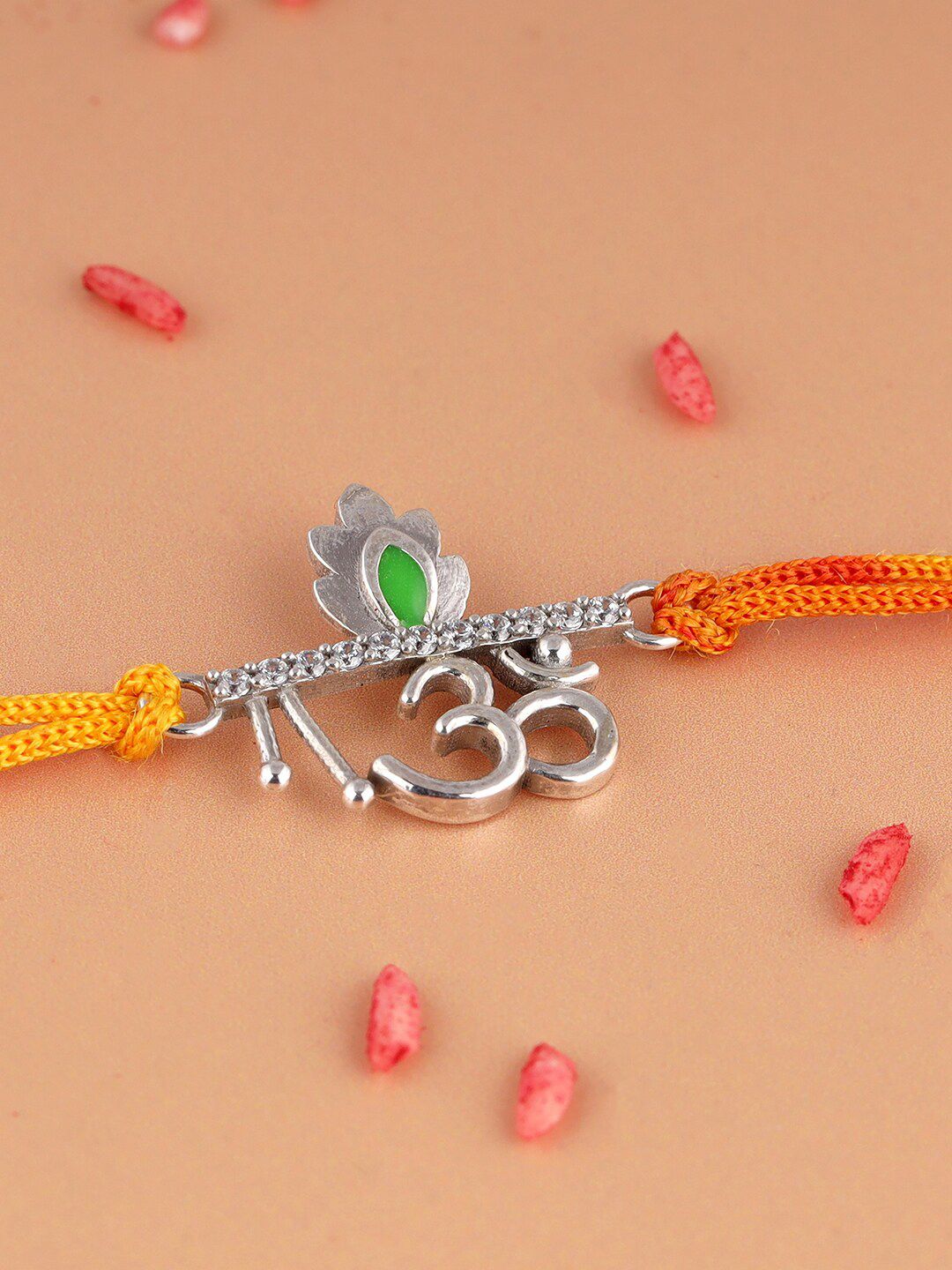 GIVA Men 92.5 Sterling Silver Om-Charm Rakhi With Roli Chawal-picture-11