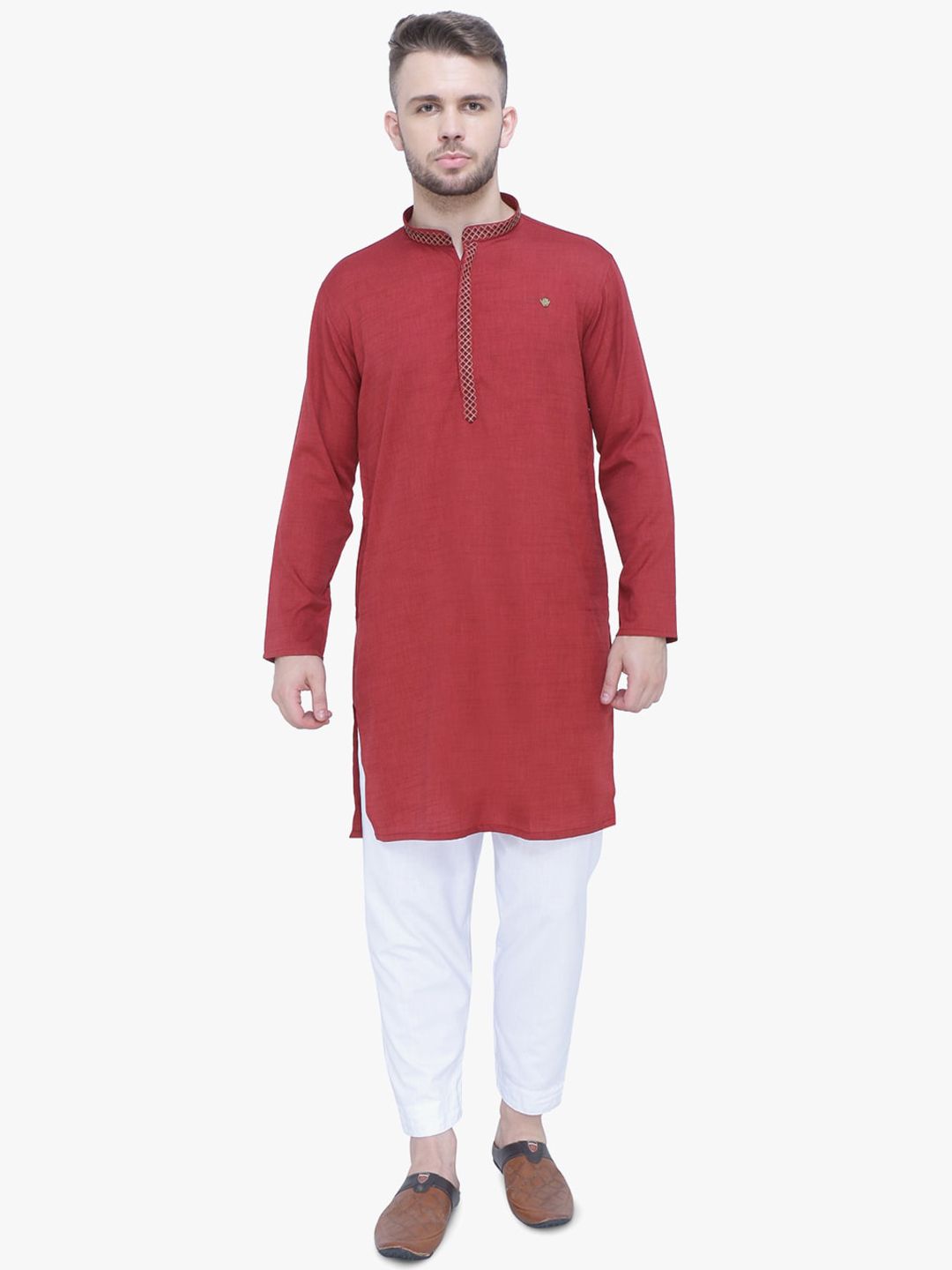 Kuons Avenue Mandarin Collar Thread Work Kurta-picture-10