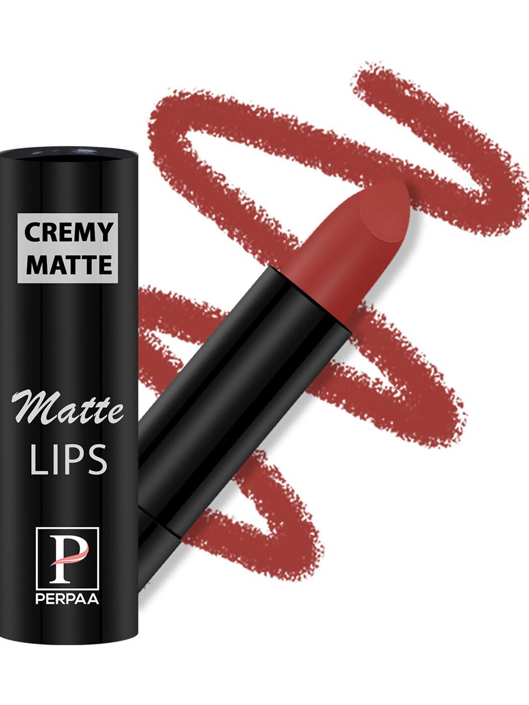 PERPAA Long Lasting & Waterproof Creamy Matte Lipstick With Vitamin E - Red Bloom 55-image-0