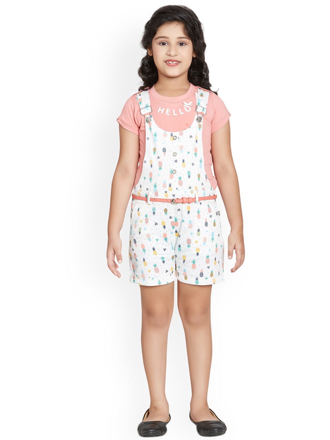 Peppermint Girls Conversational Printed Cotton Dungaree-picture-24
