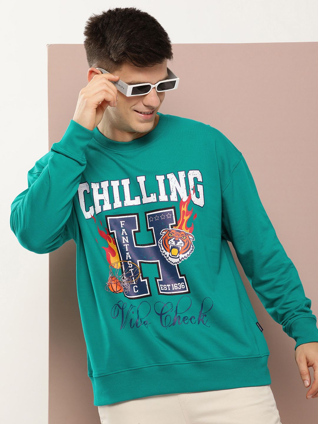Harvard Pure Cotton Graphic Printed Sweatshirt-image-0