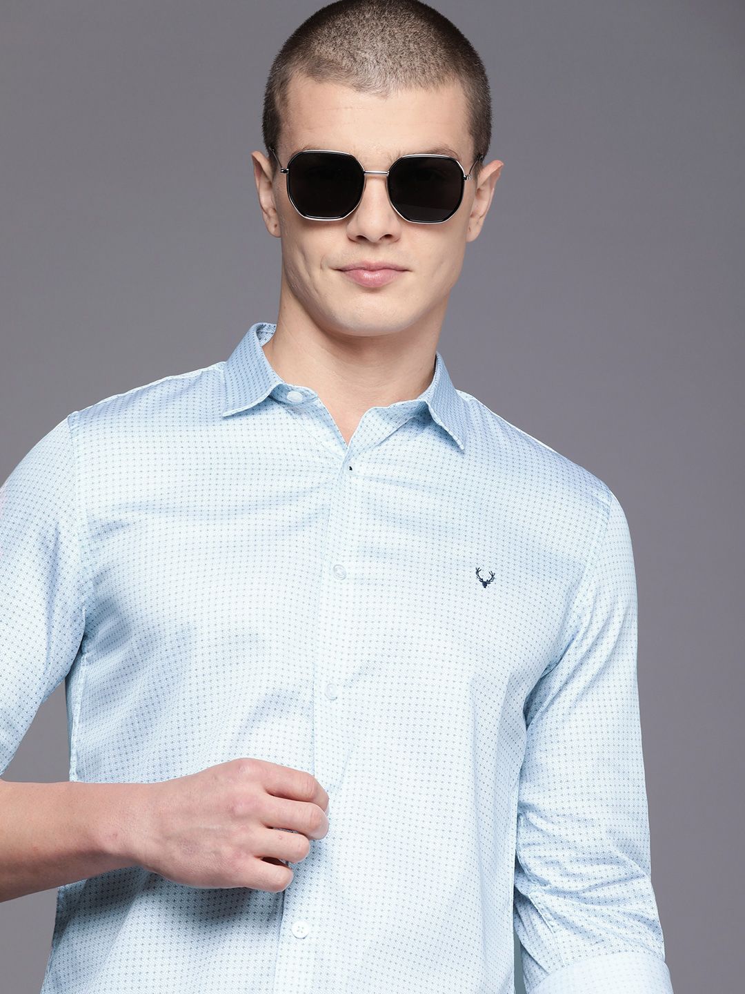 Allen Solly Sport Classic Slim Fit Printed Pure Cotton Casual Shirt