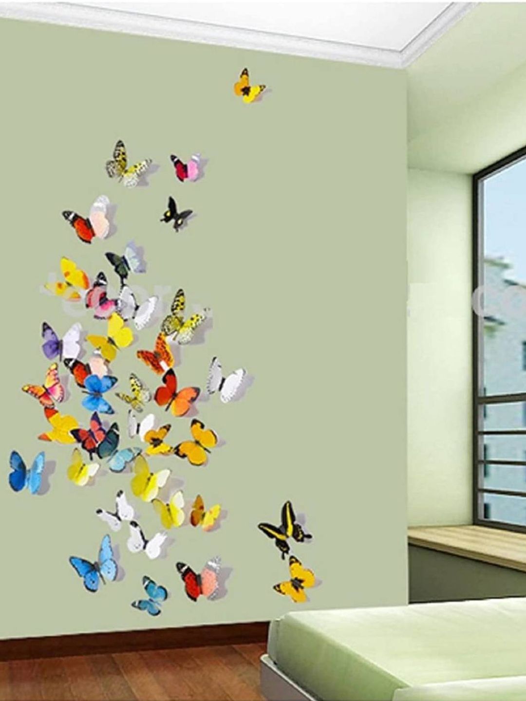 Jaamso Royals Yellow & Blue 15 Pieces Butterfly Self Adhesive Wall Sticker-picture-31