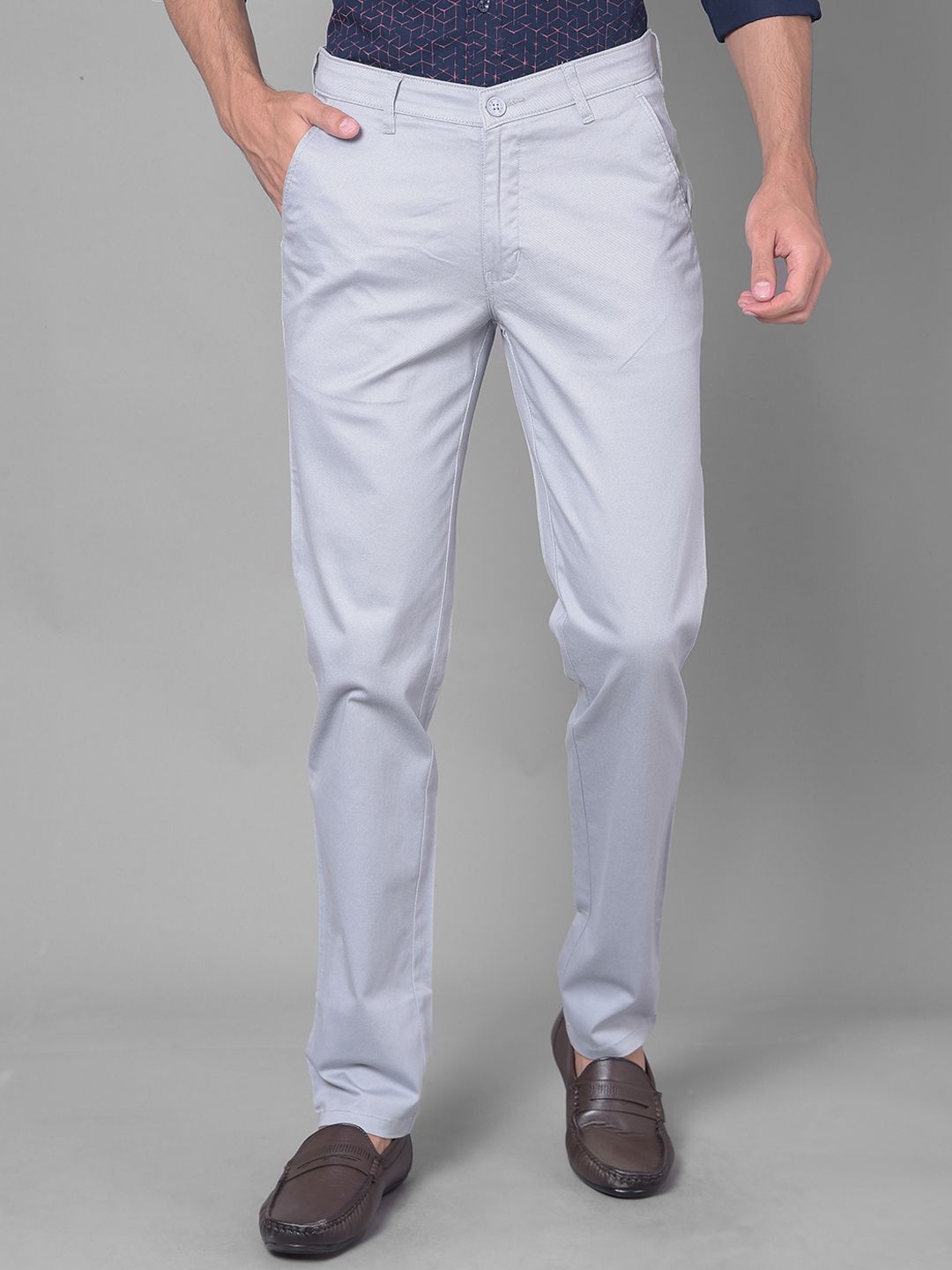 Checked Slim Fit Cropped Trousers