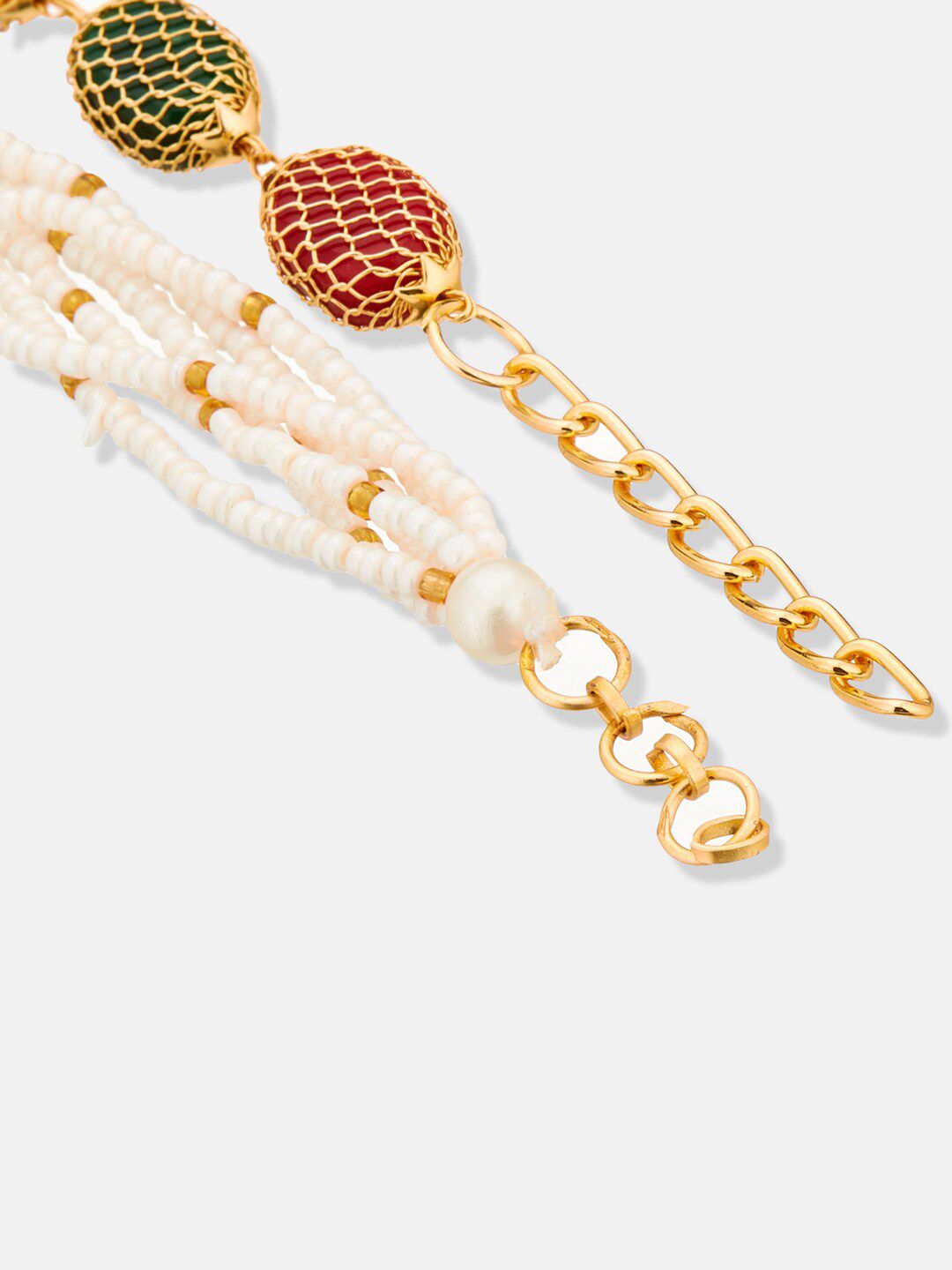 ATIBELLE Set Of 2 Gold-Plated Beaded Link Bracelet