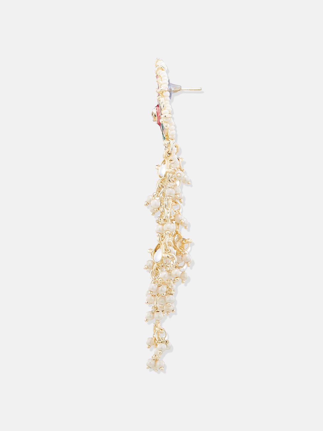 ATIBELLE Gold -Plated Kundan Contemporary Drop Earrings