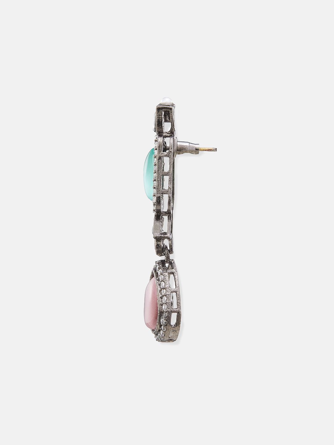 ATIBELLE Silver-Plated Cubic Zirconia Contemporary Drop Earrings
