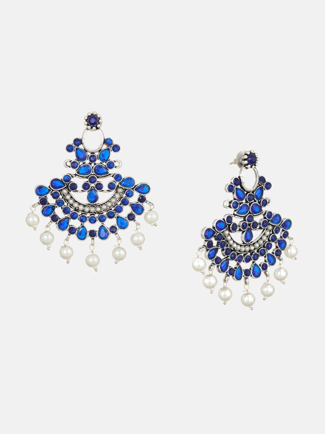 ATIBELLE Silver-Plated Pearls Contemporary Chandbalis