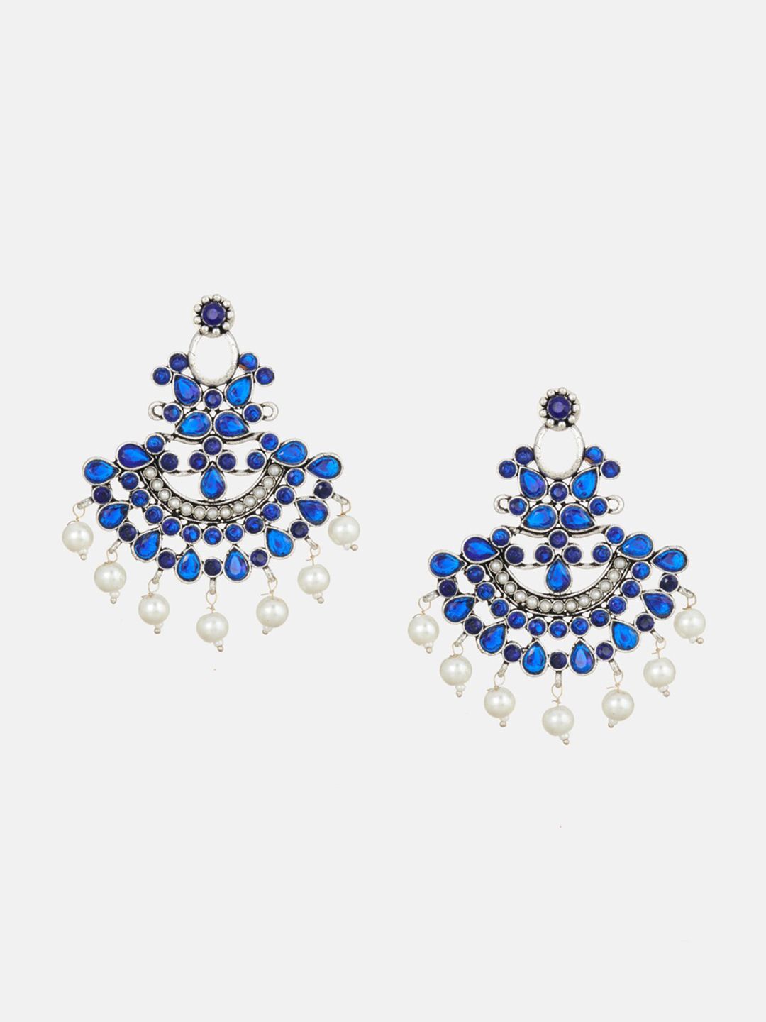 ATIBELLE Silver-Plated Pearls Contemporary Chandbalis