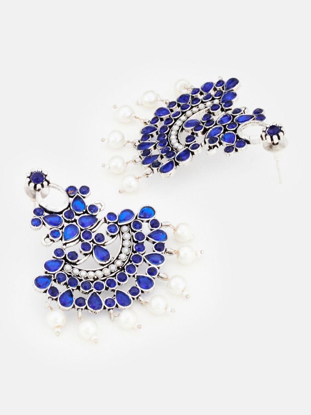 ATIBELLE Silver-Plated Pearls Contemporary Chandbalis