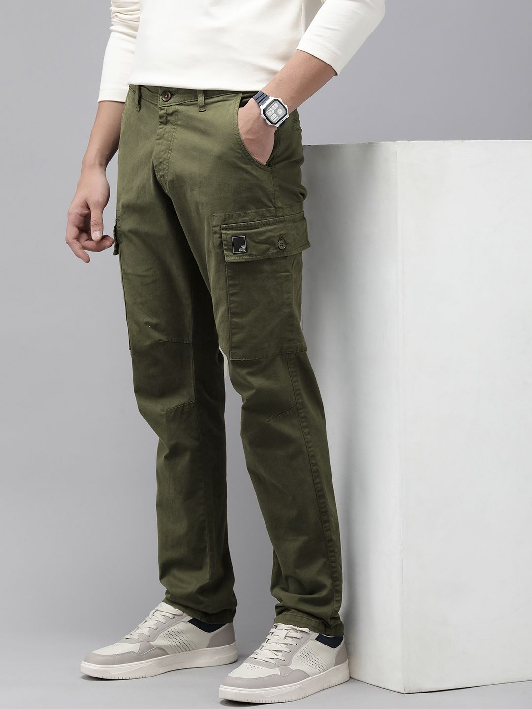 SPYKAR Men Regular Fit Cargos Trousers-image-37