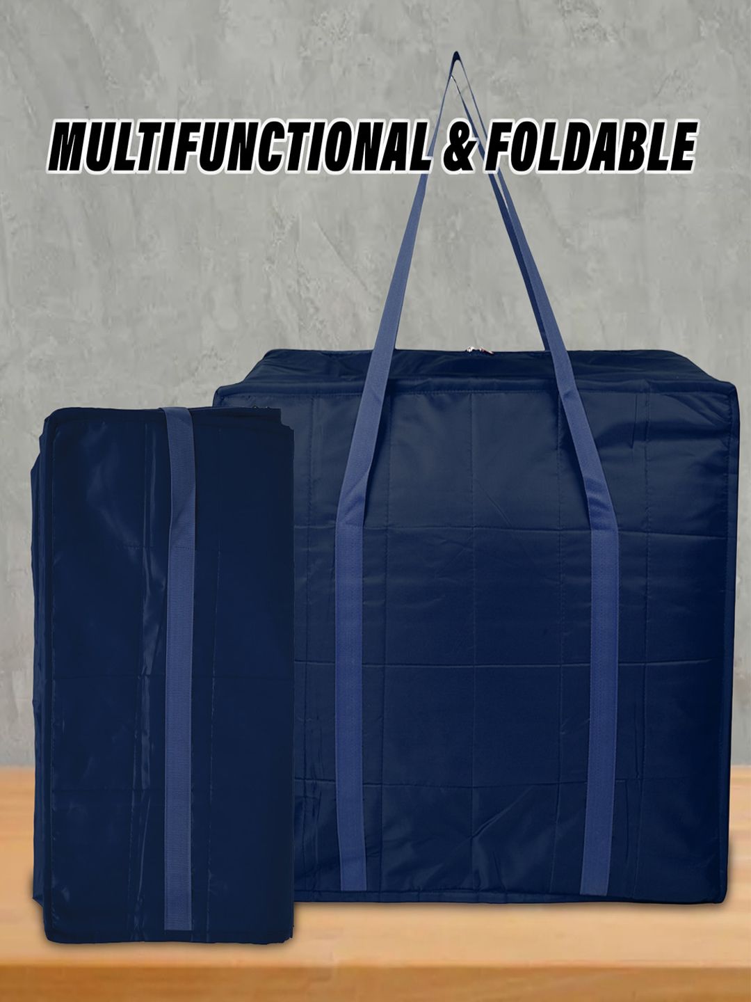 Kuber Industries Blue Foldable Storage Bag Organiser-image-6