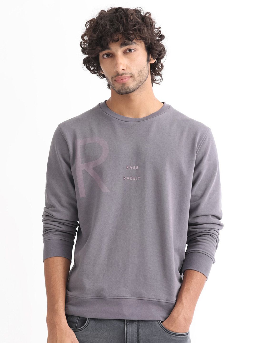 RARE RABBIT Men Drovie Graphic Print Logo Sweatshirt-picture-51