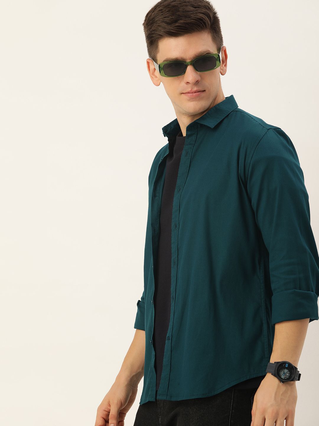 Mast & Harbour Men Classic Slim Fit Opaque Casual Shirt-picture-35