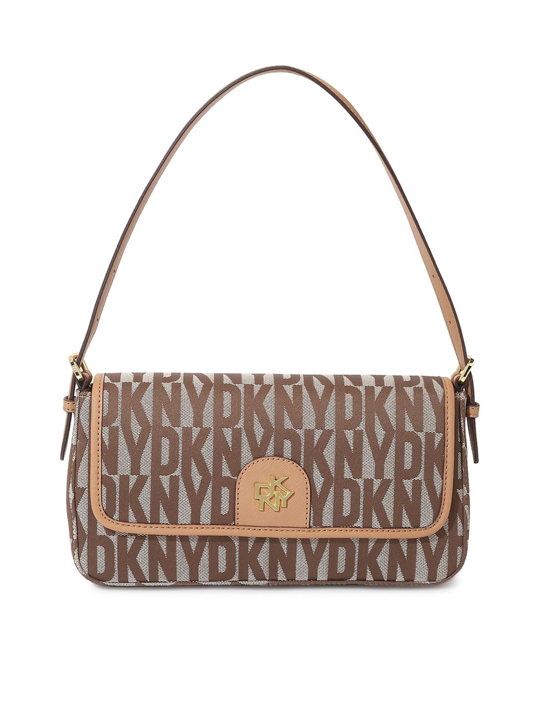 DKNY Printed Leather Structured Shoulder Bag (Onesize) by Myntra
