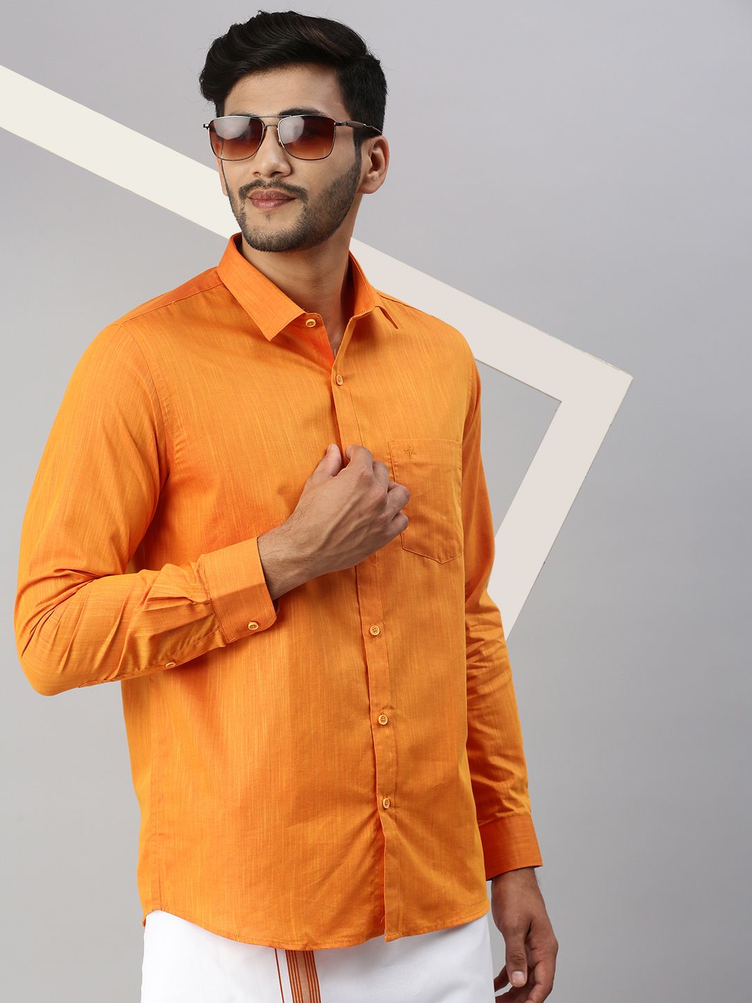 Ramraj Men Solid Cotton Shirt With Dhoti Set-picture-25