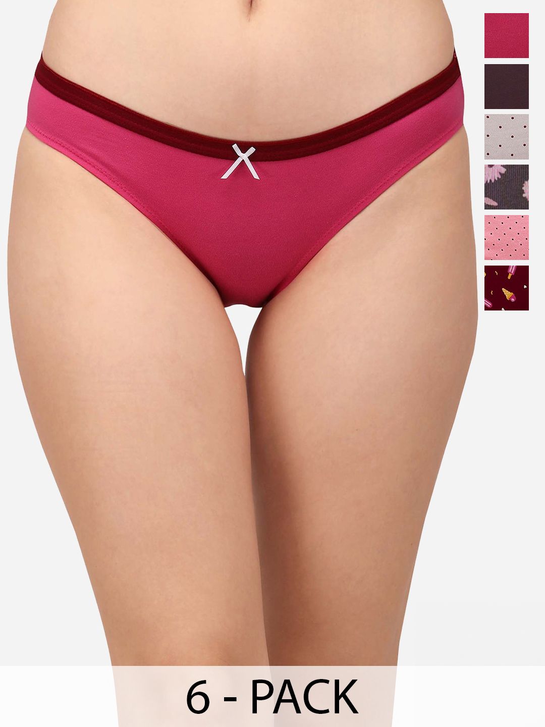 Soie Women Pack Of 6 Printed Hipster Briefs-picture-25