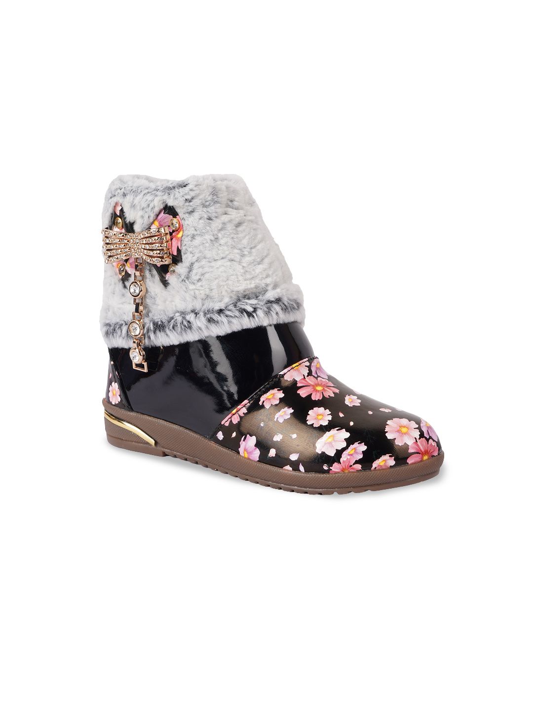 BAESD Girls Embellished Faux Fur Trim Winter Boots-picture-26