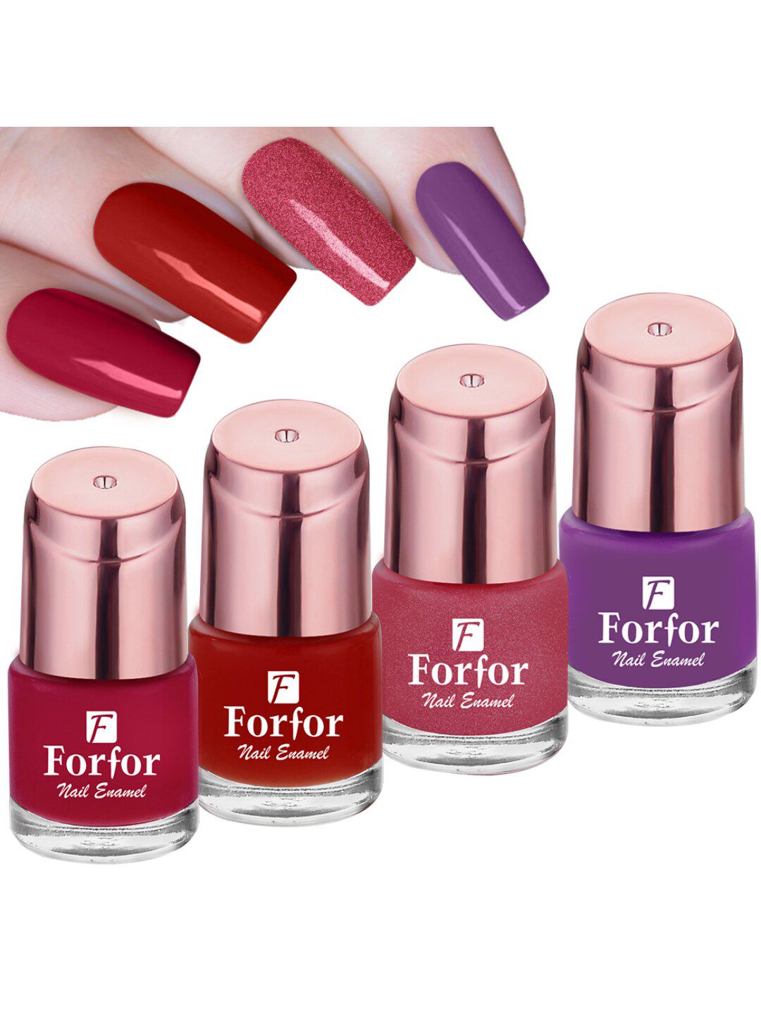 FORFOR Rose Gold Set Of 4 Rose Perfect Stay Nail Polish - 6ml Each - 106-107-108-109-image-31