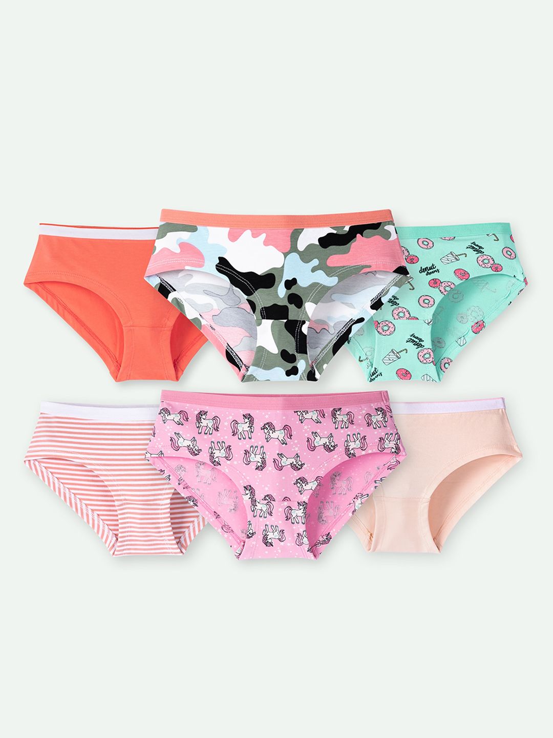 ariel Girls Pack Of 6 Assorted Basic Briefs-picture-36