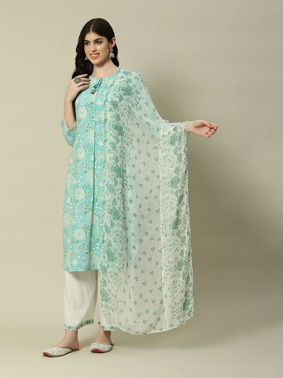 Rangriti Floral Printed Dupatta-image-1