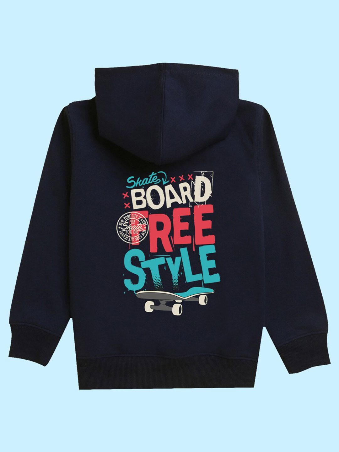 NUSYL Kids Typography Printed Hooded Fleece Sweatshirt-picture-25