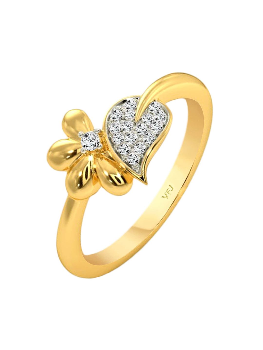 Vighnaharta Gold-Plated CZ-Studded Details Finger Ring-image-14
