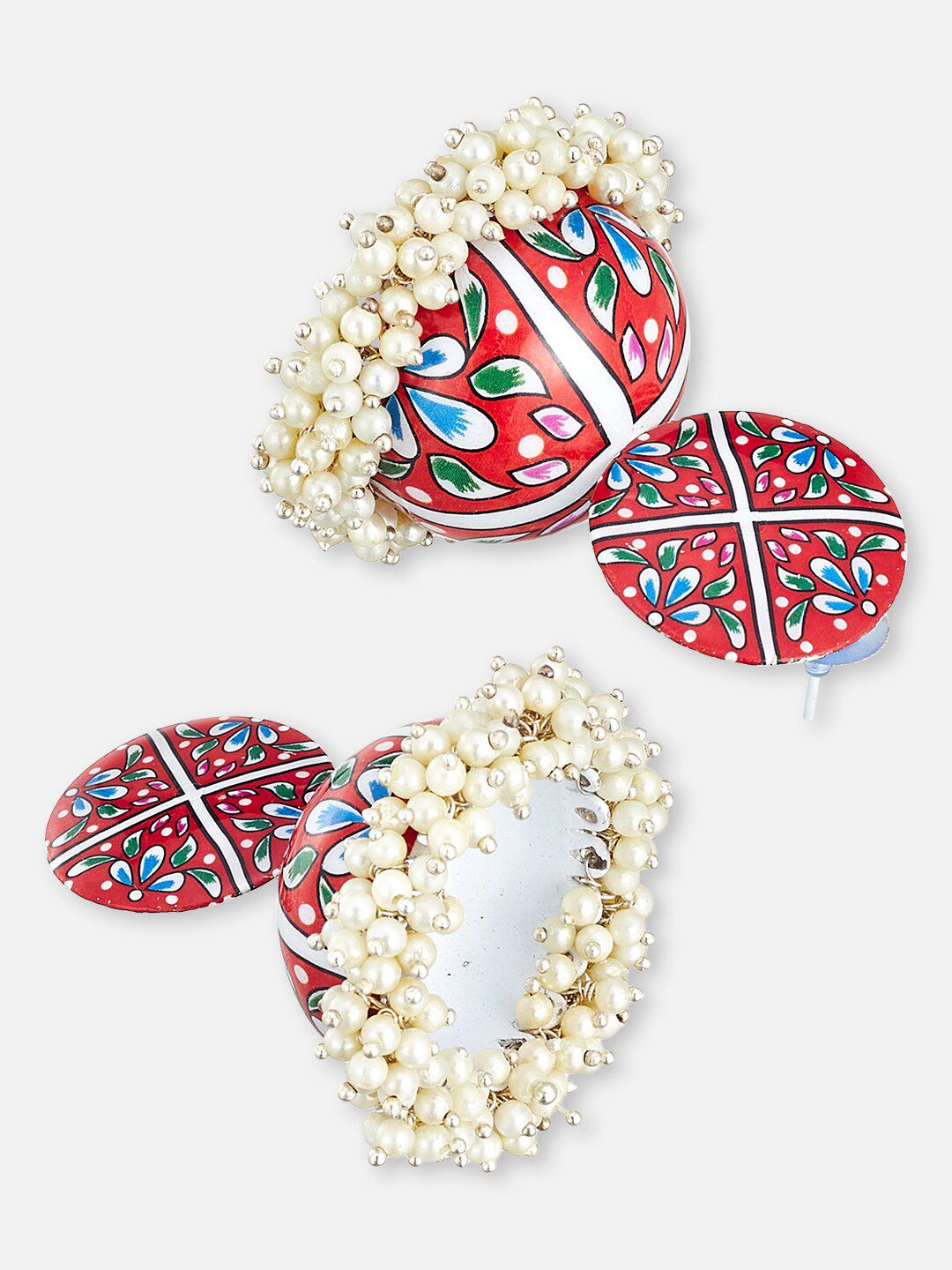 ATIBELLE Set Of 2 Gold-Plated Meenakari Jhumkas