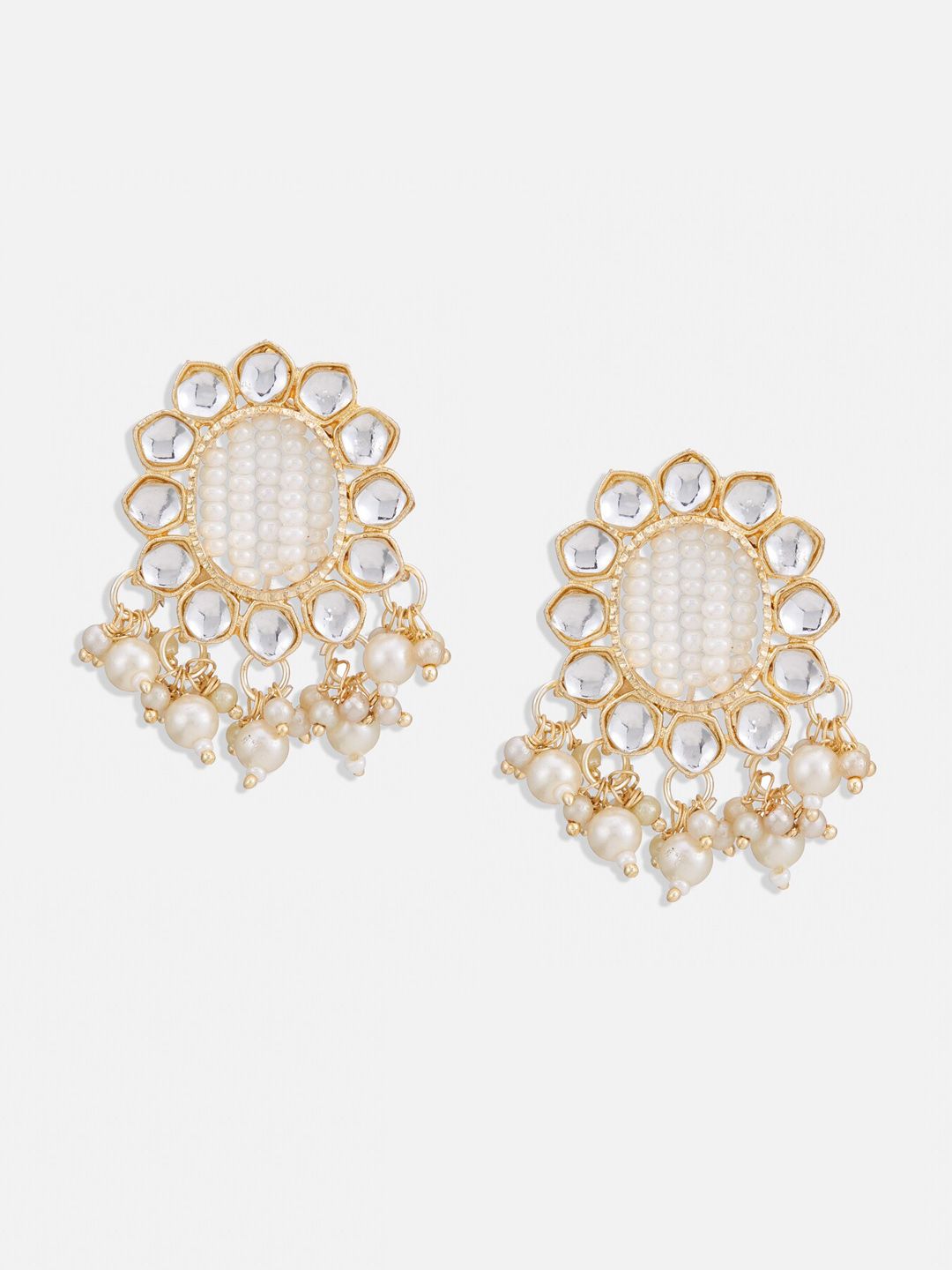 ATIBELLE Set Of 2 Gold-Plated Contemporary Drop Earrings