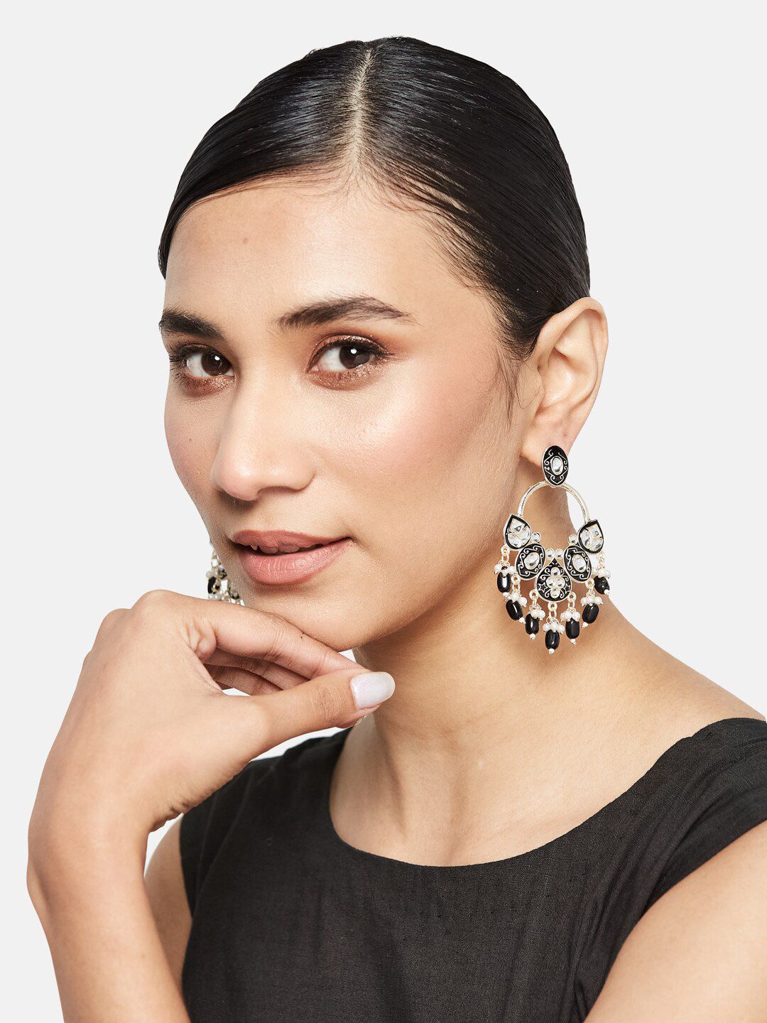 ATIBELLE Set Of 2 Gold-Plated Contemporary Drop Earrings