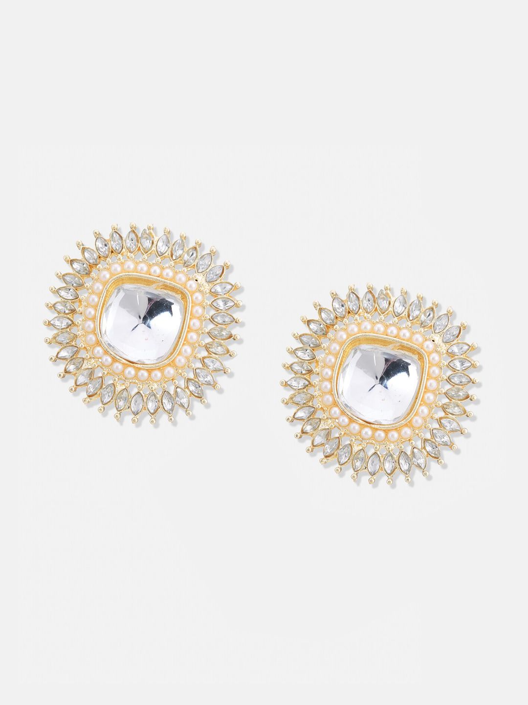 ATIBELLE Set Of 2 Gold-Plated Contemporary Drop Earrings