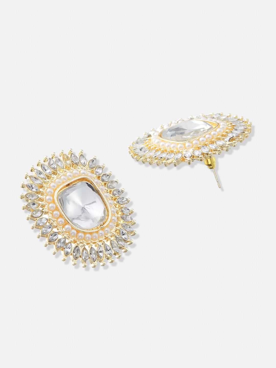 ATIBELLE Set Of 2 Gold-Plated Contemporary Drop Earrings