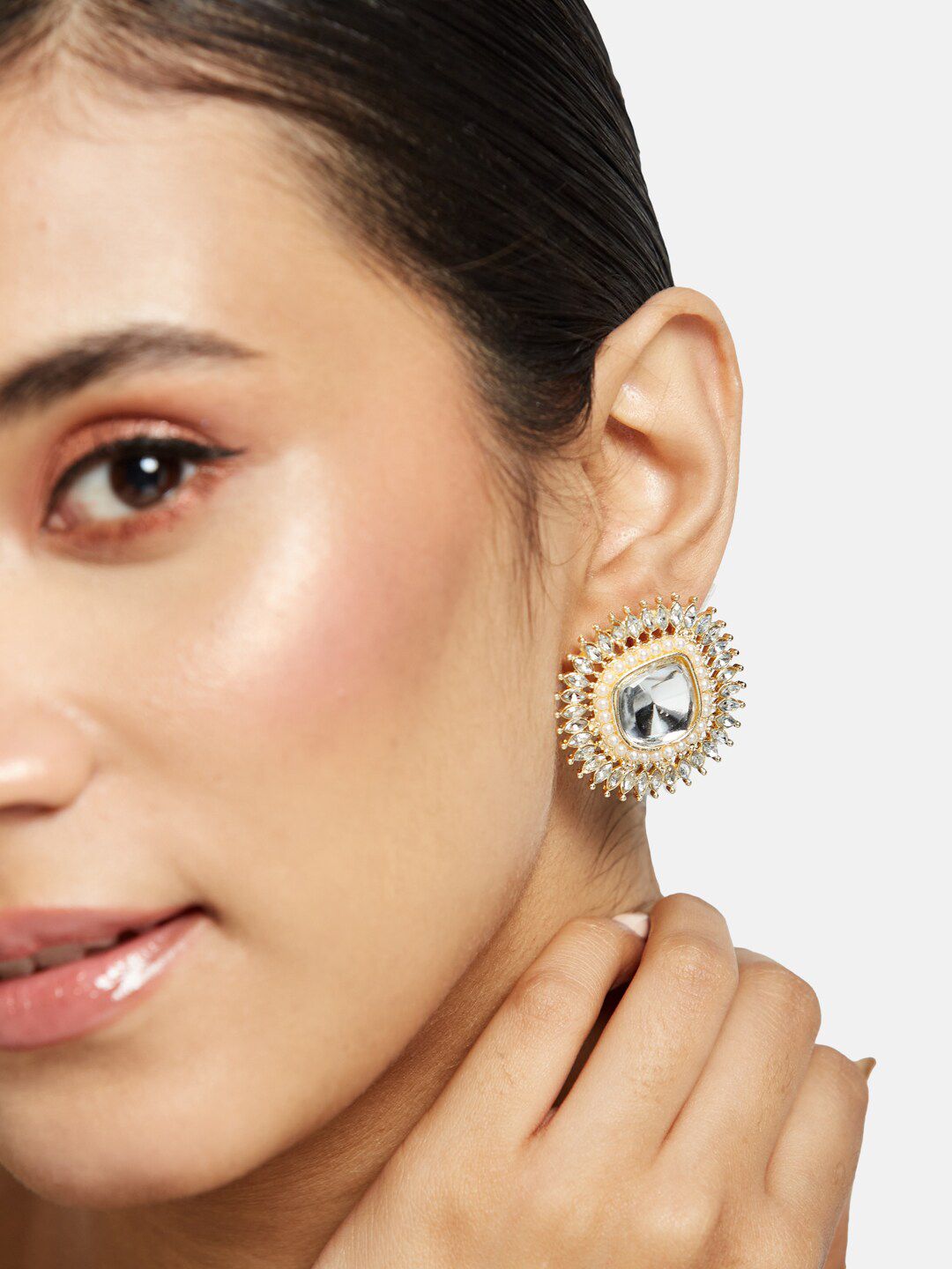 ATIBELLE Set Of 2 Gold-Plated Contemporary Drop Earrings