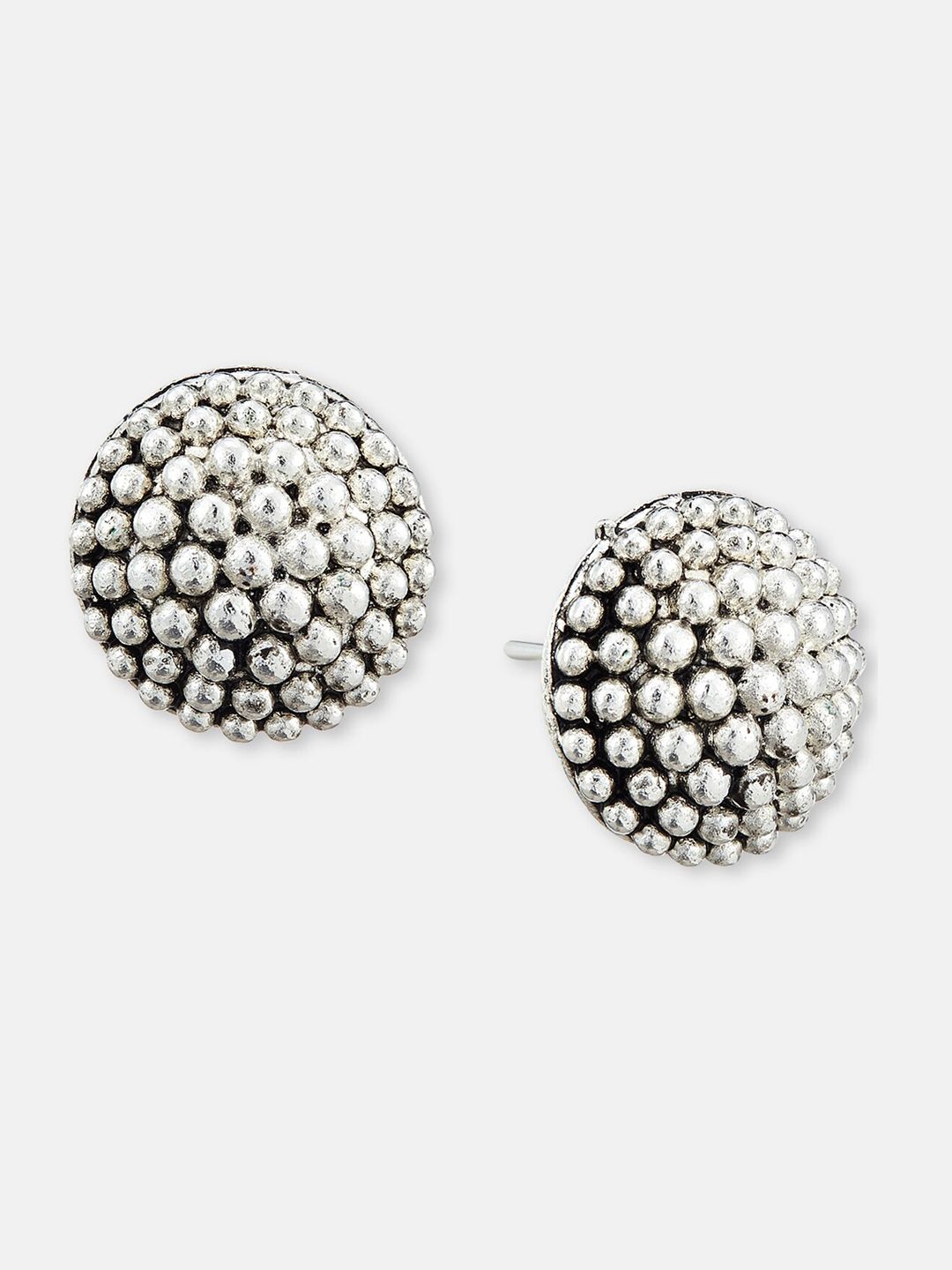 ATIBELLE Set Of 2 Silver-Plated Contemporary Stud Earrings